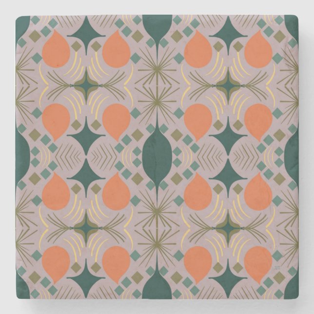 Boho Geometric Diamond Lila Stenunderlägg (Framsidan)