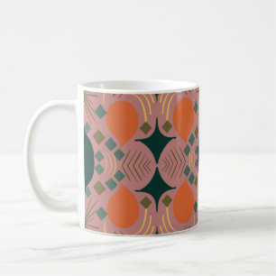 Boho Geometric Diamond Rosa Kaffemugg