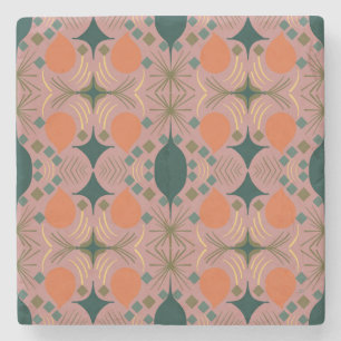 Boho Geometric Diamond Rosa Stenunderlägg