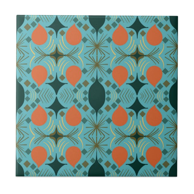 Boho Geometric Diamond Turcos Stone Underlägg (Framsidan)