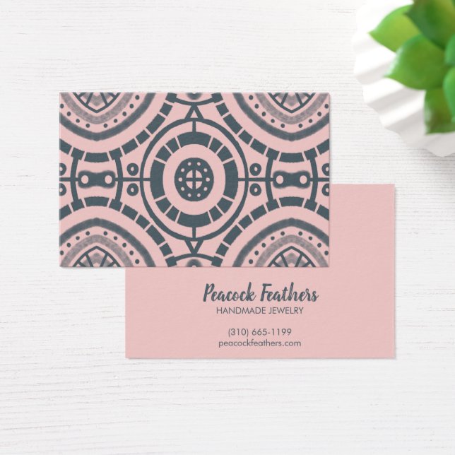 Boho Geometric Earring Necklace Jewelry Visning Visitkort (Skivbord)