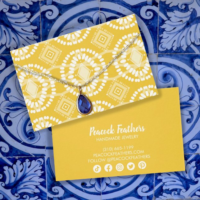 Boho Geometric Earring Necklace Jewelry Visning Visitkort (Skapare uppladdad)