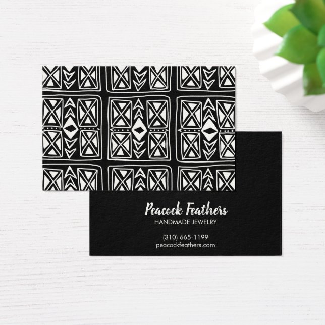 Boho Geometric Earring Necklace Jewelry Visning Visitkort (Skivbord)
