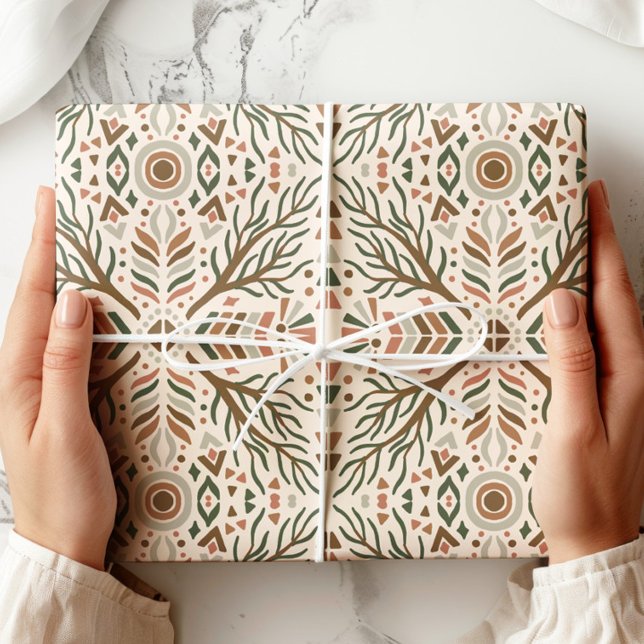 Boho Geometric FolArt Presentpapper (Skapare uppladdad)