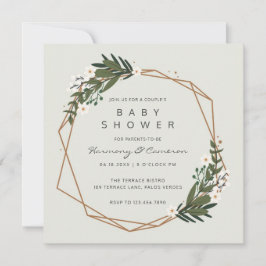Boho Geometric Gender Neutral Par Baby Shower Inbjudningar