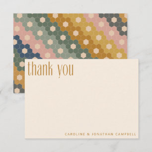 Boho Geometric Sage Gult Bröllop Anpassningsbar Tack Kort