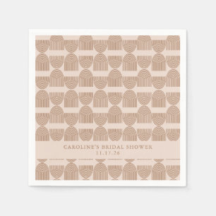 Boho Geometric Terracotta Anpassningsbar Möhippa Pappersservett