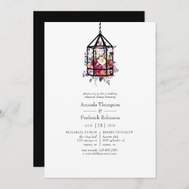 Boho Geometric Terrarium Blommigt Rehearsal Dinner Inbjudningar