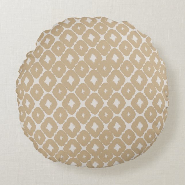 Boho Geometric Throw Pillow Rund Kudde (Framsidan)