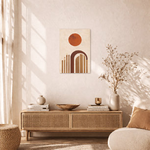 Boho Geometrisk Båge Minimal Terrakotta Abstrakt Poster