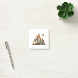 Boho Geometrisk Bergskedja | Minimalistisk Anteckn Post-it Block