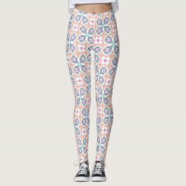 Boho Geometrisk Broderimönster Blommig Sömlös Leggings