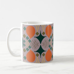Boho Geometrisk Diamant Lila Kaffemugg