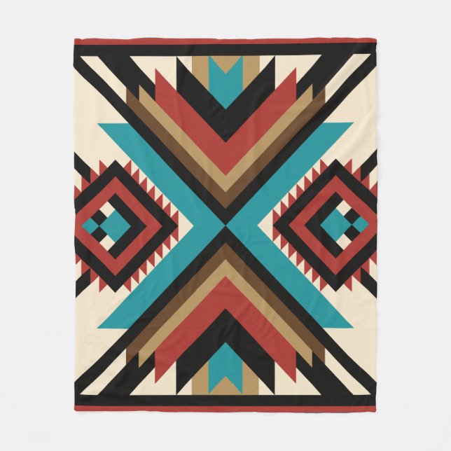 Boho Geometrisk Fleecefilt (Framsidan)