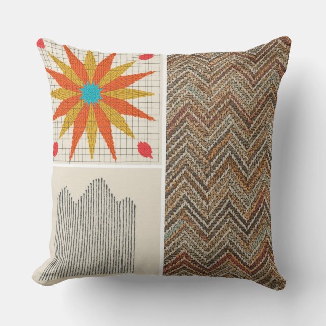 Boho Geometrisk Kudd – Jordnära Textil Kudde  (Framsida)