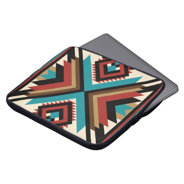 Boho Geometrisk Laptop Fodral (Framsida topp)