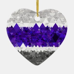 Boho Geometrisk Modern Retro Greygender Pride Flag Julgransprydnad Keramik