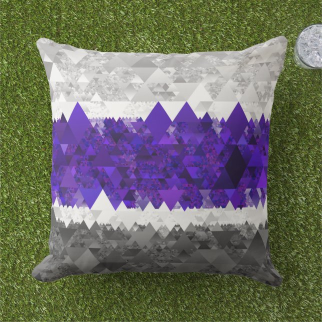 Boho Geometrisk Modern Retro Greygender Pride Flag Kudde (Gräs)