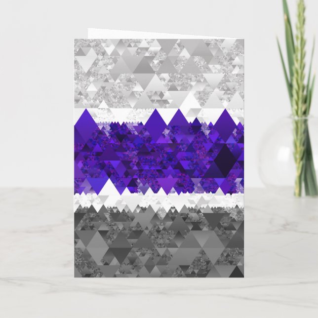 Boho Geometrisk Modern Retro Greygender Pride Flag Tack Kort (Baksida)