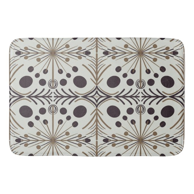 Boho geometrisk pil vit mönster badrumsmatta (Framsidan)