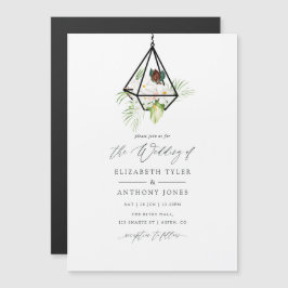Boho Geometrisk Terrarium Blommig Bröllop Magnetisk Inbjudningskort