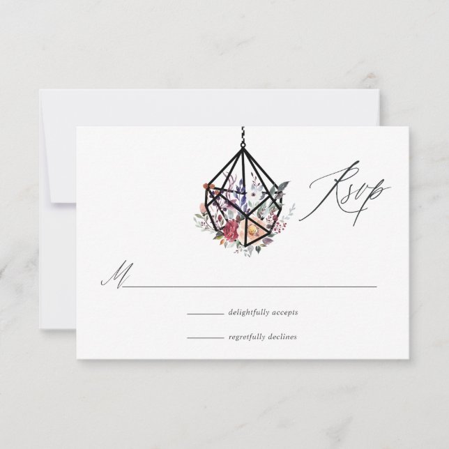 Boho Geometrisk Terrarium Blommig Bröllop OSA Kort (Framsida)
