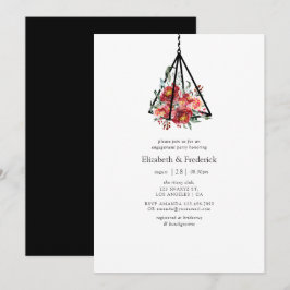 Boho Geometrisk Terrarium Blommig Förlovningsfest Inbjudningar