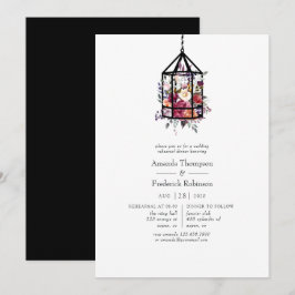 Boho Geometrisk Terrarium Blommig Övningsmiddag Inbjudningar