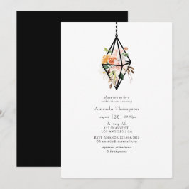 Boho Geometrisk Terrarium Blomster Bröllopsdusch Inbjudningar