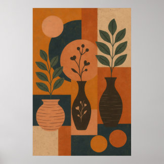 Boho Geometrisk Väggkonst – Abstrakt Minimalistisk