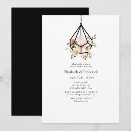 Boho Geometriskt Terrarium Blommig Par Bröllopsdus Inbjudningar