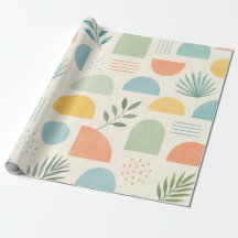 Boho Geometriskt Tropiskt Inpackningspapper