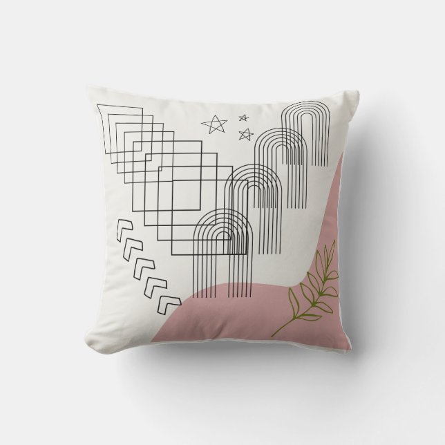 "Boho Geometry Pillow - Modern bohemisk accent" Kudde (Framsida)