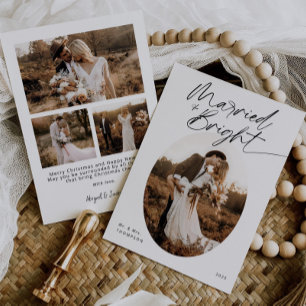 Boho-gift och Bright Minimalist-skript Jul Julkort