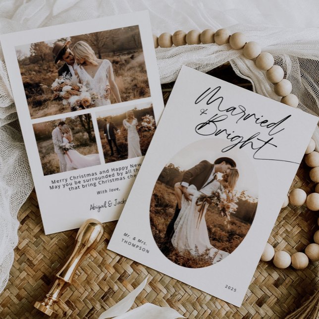 Boho-gift och Bright Minimalist-skript Jul Julkort (Skapare uppladdad)