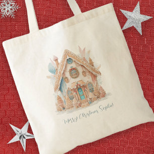 Boho Gingerbröd House Namn God jul Tygkasse