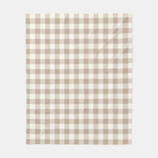 Boho Gingham Pattern Plaid Checkered Neutral Fleecefilt