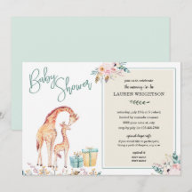 Boho Giraffe Baby Shower neutralt gender inbjudan