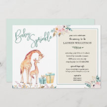 Boho Giraffe Baby Sprinkle neutralt gender