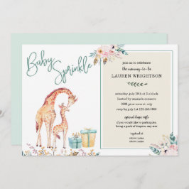Boho Giraffe Baby Sprinkle neutralt gender Inbjudningar