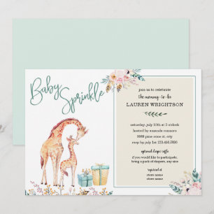 Boho Giraffe Baby Sprinkle neutralt gender Inbjudningar