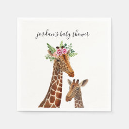 Boho Giraffe Mamma + Baby Shower Napkins Pappersservett