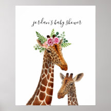 Boho Giraffe Mamma + Baby Shower Poster