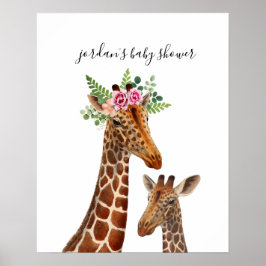 Boho Giraffe Mamma + Baby Shower Poster