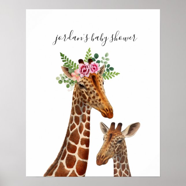 Boho Giraffe Mamma + Baby Shower Poster (Framsidan)