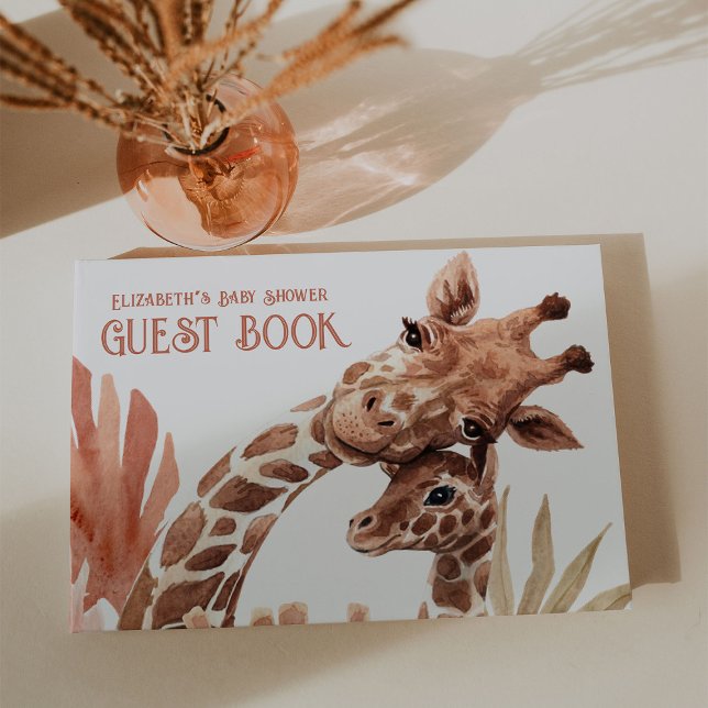 Boho Giraffe Safari Baby Shower Gästböcker (Skapare uppladdad)