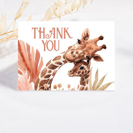 Boho Giraffe Safari Falt Tackkort