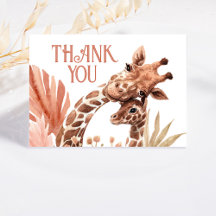 Boho Giraffe Safari Falt Tackkort