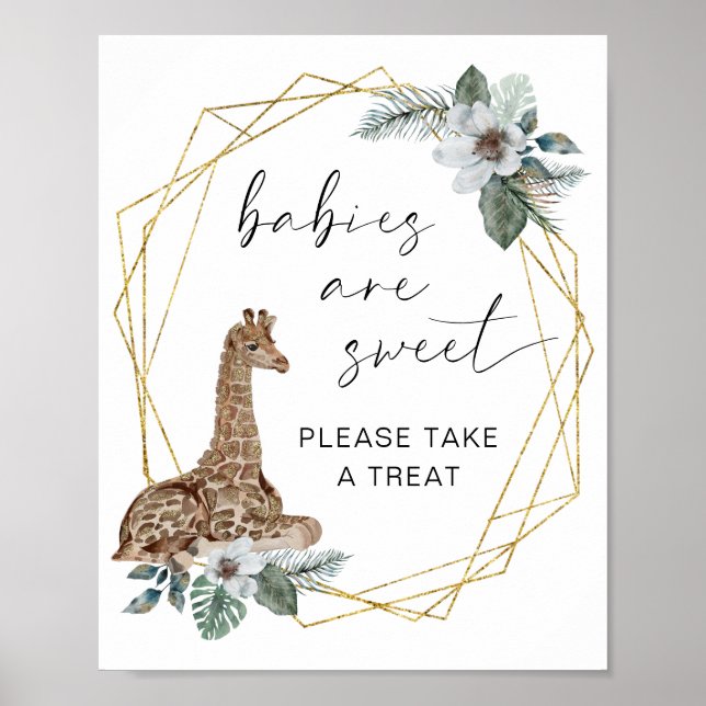 Boho Giraffe Spädbarn är söt och tar ett attentat Poster (Framsidan)