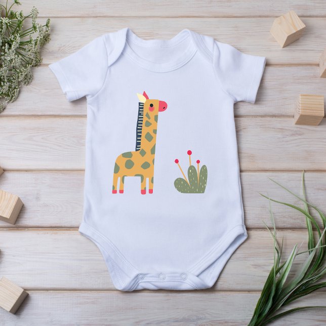 Boho Girafftryck Baby Bodysuit T Shirt (Skapare uppladdad)